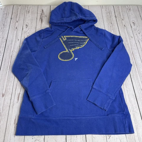 Fanatics St Louis Blues NHL Hockey Hoodie Sweatshirt Womens Size Medium Blue Cover
