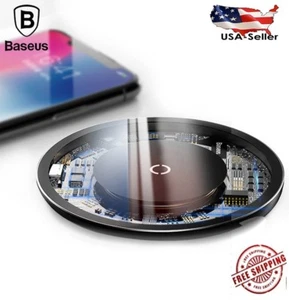 Baseus Qi Wireless Charger ChargingPad Visible for Samsung iphone15- Us Seller - Picture 1 of 12