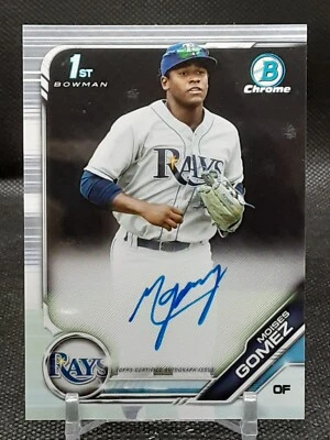 MOISES GOMEZ 2019 BOWMAN CHROME AUTO ROOKIE RAYS QQ - Image 1 of 2