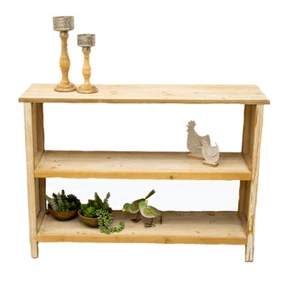 Willow & Silk 120cm 2-Tier Wooden Strand Lattice Console/Hallway Table/Organiser - Picture 1 of 4