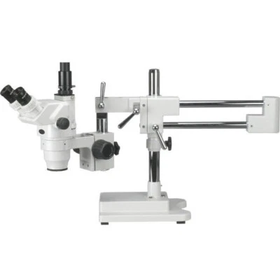 Microscopio con zoom estéreo trinocular AmScope 6,7X-90X Ultimate en soporte de pluma 3D Foto 1 de 4