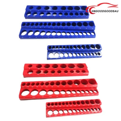 6PCS Magnetic Socket Organizer Storage Holder Trays Set 1/4" 3/8" 1/2" 143 Slot - Image 1 of 4