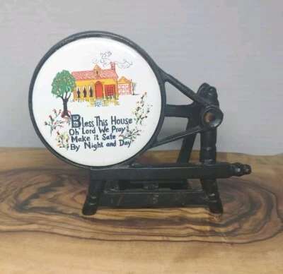 Servilletero de hierro fundido vintage ~Bendice esta casa~ Rueda giratoria Foto 1 de 4