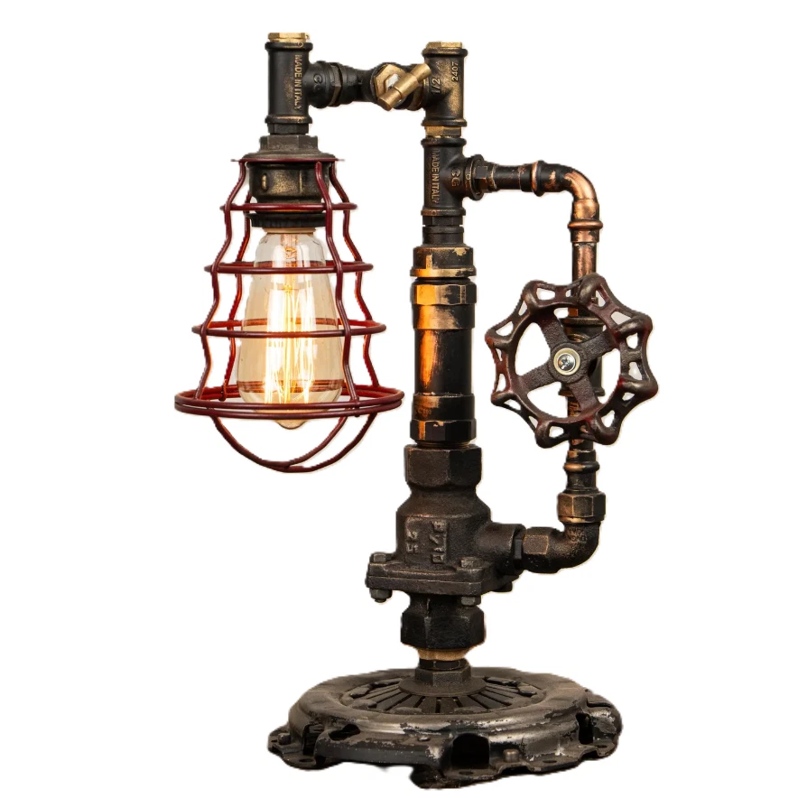 Lámpara de Escritorio Industrial Lámpara de Mesa Industrial Lámpara Steampunk Lámpara de Mesa Vintage Foto 1 de 4