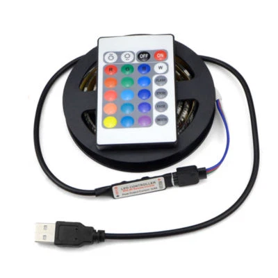 USB LED Strip Light 5050 SMD RGB TV Background 30leds/m 5V USB Remote Controller - Image 1 of 4