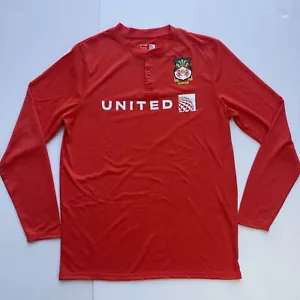 United Polaris Wrexham AFC Shirt Henley Pajama Mens S/M Orange Soccer Football - Foto 1 di 6