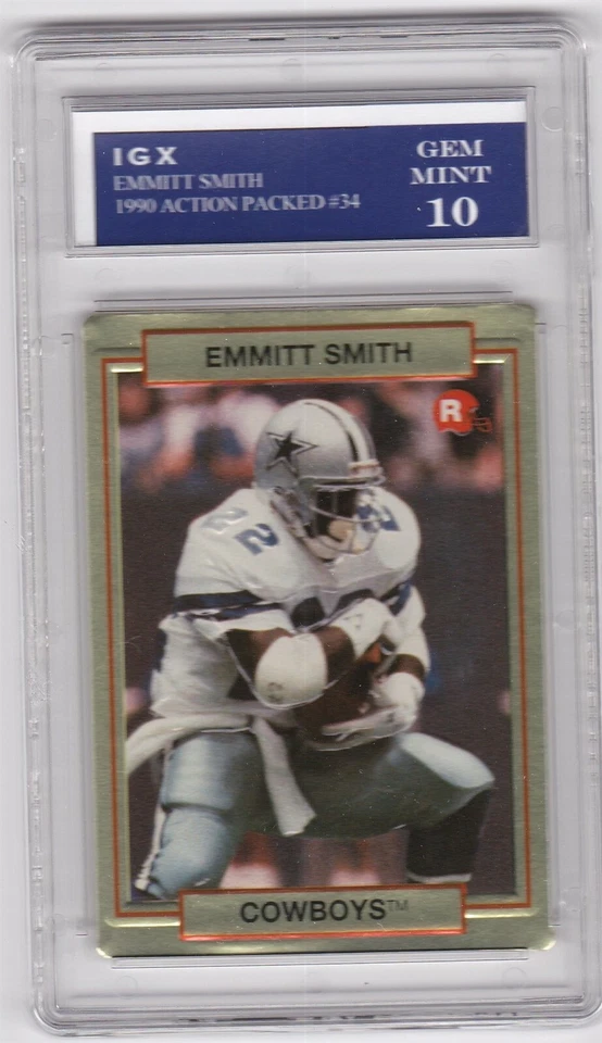 EMMITT SMITH ROOKIE CARD Cowboys GEM MINT 10 Dallas Football 1990 ACTION PACKED - Image 1 of 1