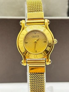[ Exc+5 w/Box ] GUCCI 6500L Gold Dial Quartz Ladies Vintage Watch Working - Picture 1 of 17