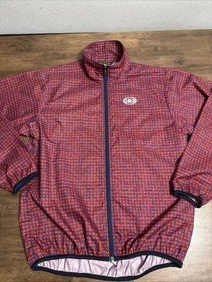 Chaqueta cortavientos Louis Garneau para mujer M roja/azul a cuadros mediana cremallera completa Foto 1 de 4