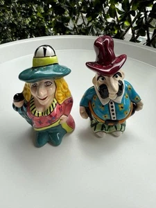 Vintage Steven McGovney Ceramic Salt & Pepper Shakers Hand Painted Like New - Picture 1 of 5