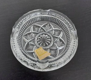 Kristall Aschenbecher, rund Vintage Retro Antik, NEU - Bild 1 von 8