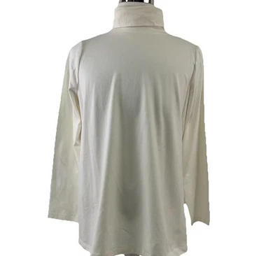 Top Denim & Co Essentials Perfect Jersey Mezcla Algodón Cuello Alto Talla 1X 9698-99 Foto 1 de 4