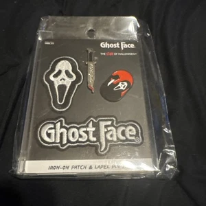 Juego de parches y prendedores de solapa Ghost Face para planchar - Imagen 1 de 2