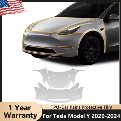 For Tesla Model Y 2020-2024 Precut Paint Protection Film Clear PPF Kit - Image 1 of 4