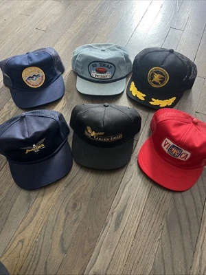 Vintage Trucker Hat Lot 6 Caps Peters NRA Fenwick Golden Gun Club VICA - Image 1 of 4
