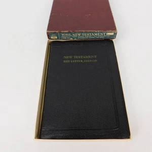 VTG NEW TESTAMENT Pocket Bible Red Letter Edition 1950's World 352 w/ Box - Imagen 1 de 12