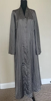 Mujer Hermosa Mangas Anchas Gris Abaya Con Bufanda Negra Talla M/L Foto 1 de 4