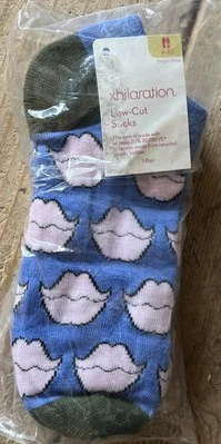 Lote de 3 pares de calcetines tobilleros Xhilaration corte bajo para mujer talla 4-10 azul rosa labios NUEVO Foto 1 de 3