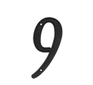 Número-9-Zinc fundido a presión 4 pulgadas de alto en acabado negro por Deltana - Imagen 1 de 2