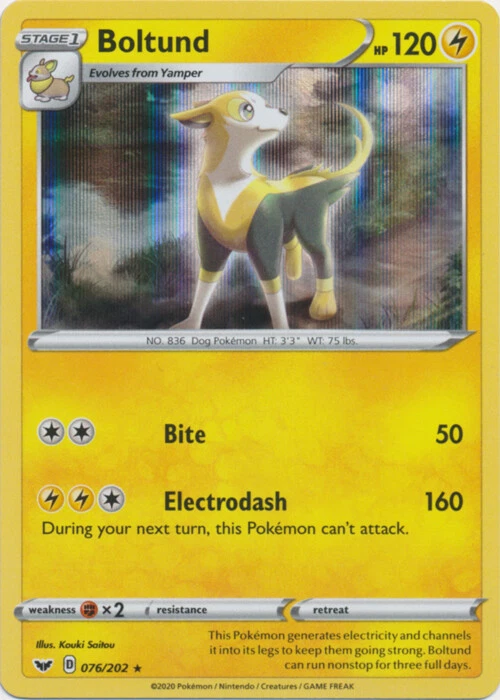 x1 Boltund - 076/202 - Holo Rare Pokemon SS01 Sword & Shield Base M/NM - Image 1 of 1