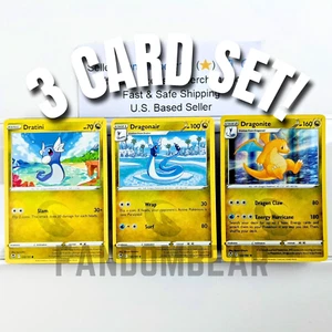 DRAGONITE DRAGONITE DRATINI DRAGONAIR SWSH ARGENTO TEMPEST SET EVOLUZIONE 3 CARTE 2022 POKEMO - Foto 1 di 7