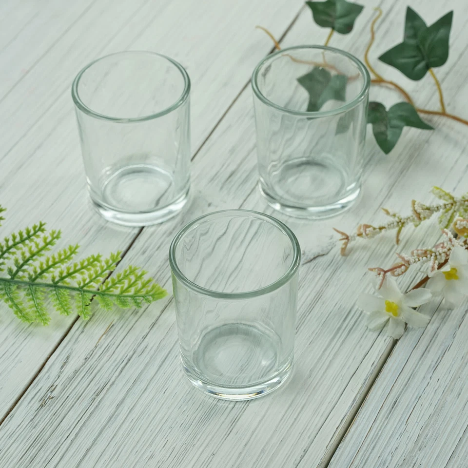 Clear GLASS Candle VOTIVE HOLDERS for Wedding Centerpieces Table Decorations - Image 1 of 4