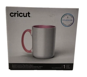Cricut Ceramic Mug Miami + 2 Ultraviolet Infusible Ink Transfer Sheets 12x12 - Picture 1 of 7