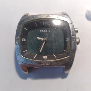 Fossil Big Tic Watch Silver Tone Case B36#8 - Picture 1 of 8