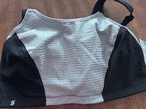 Glamorise Gray Black Sports Bra Double Layer Custom Control High Impact 1166 42F - Picture 1 of 8