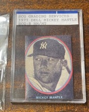 SGC 8 NM-MT 1971 DELL INSERTS MICKEY MANTLE BASEBALL CARD GRADED SGC 8 MLB HOF
