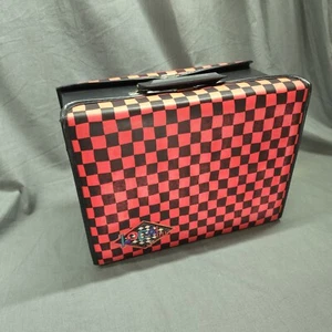 Vintage 80's BMI Local Double Sided Pink Checkered 60 Cassette Case 30 Each Side - Picture 1 of 10