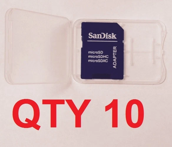 10 x Sandisk Micro SD to Secure Digital Adapter + Case - Image 1 of 1