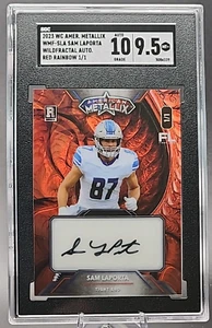Sam LaPorta 1/1 2023 Wild Card Metallix Rookie RC automático rojo SGC 10 9,5 MT+ Lions - Imagen 1 de 2