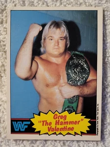 1985 O-Pee-Chee WWF Wrestling Trading Card #9 Greg The Hammer Valentine - Imagen 1 de 2