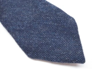 VTG Connemara Dublin Ireland Solid Deep Blue Wool Tweed Tie 3.25" - Picture 1 of 6