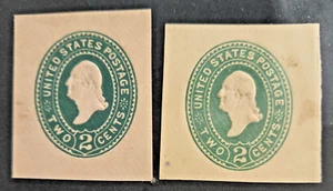 US Cut Square Sc U311a & 312, 2c green, Mint VF CV$1.00 (XG05) - Picture 1 of 1
