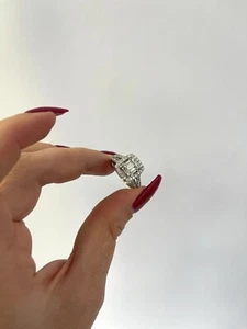 Invisible Baguettes & Round Diamonds Eng Ring Natural Diamonds 14k Gold 1.15 CTW - Picture 1 of 11