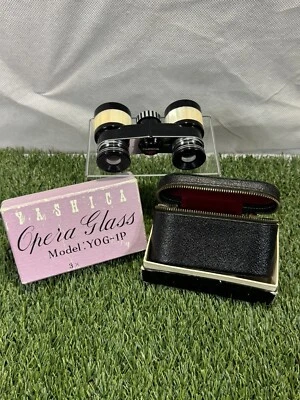 Binoculares recubiertos Yashica YOG-1P "Opera Glass 3x" negros y madreperla Japón. Foto 1 de 4