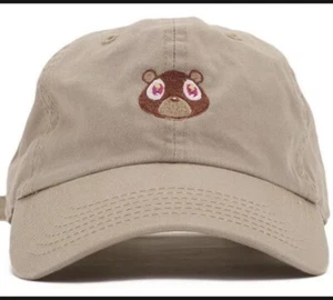Ye Mens Beige Adjustable Strapback Ye Bear Dad Hat Lovely Baseball Cap Size OS - Picture 1 of 3