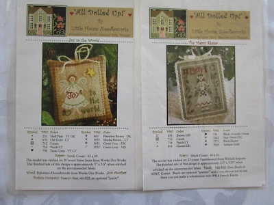 CROSS STITCH CHART LOT-2, CHRISTMAS, LITTLE HOUSE NEEDLEWORKS DOLLED UP ORNAMENT - Image 1 of 2