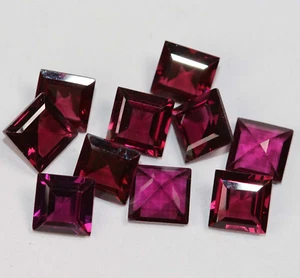 Genuine Natural Rhodolite Garnet Square Step-Cut Loose Stones (2x2mm - 7x7mm) - Picture 1 of 2