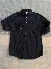 J. Ferrar Black Button Front Shirt 16 16 1/2 34/35 100% Cotton