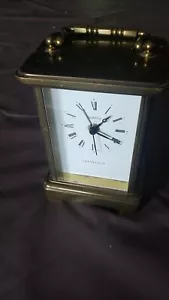 Tiffany & Co. Brass Mantel Carriage Clock Swiss Made Whs1 - Picture 1 of 8