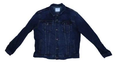 Chaqueta de Camionero Denim Antigua Azul Marino Lavado Oscuro Manga Larga Botón Frontal XL Foto 1 de 4