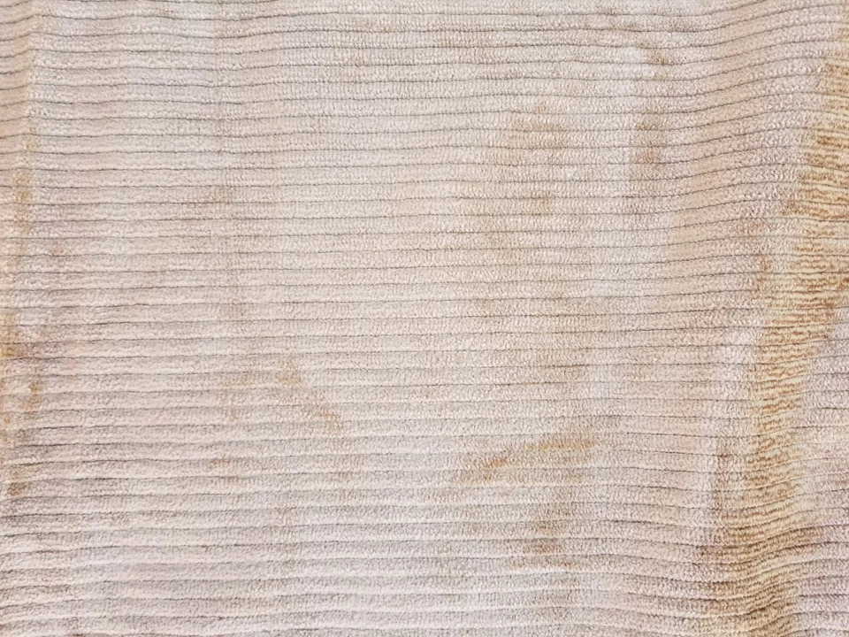 Tela de tapicería años 90 acanalada terciopelo camel marrón 5 yardas 58" de ancho con respaldo Foto 1 de 3