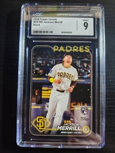 2024 Topps Jackson Merrill RC Black /74 #US169 CGC 9 Padres - Picture 1 of 2