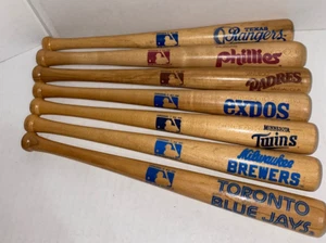 1989 MLB GIVEAWAYS Mini Baseball Bat Wood 10” Various Teams - Picture 1 of 10