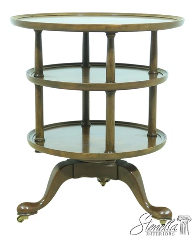 52772EC: BAKER Round English Style Walnut Tiered Table Cover