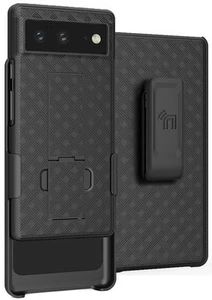 Étui Rigide Noir Stand Et Clip Ceinture Holster Ensemble pour Google Pixel 6 - Photo 1 sur 10