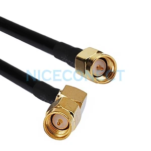 Cable coaxial de extensión de antena de ángulo recto enchufe macho SMA macho a macho RG58 - Imagen 1 de 3